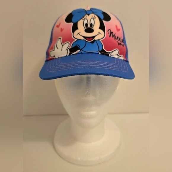 🆕️ NWT Girl's Disney Minnie Mouse‎ Velcro Hat. Pink & Blue - Picture 1 of 8